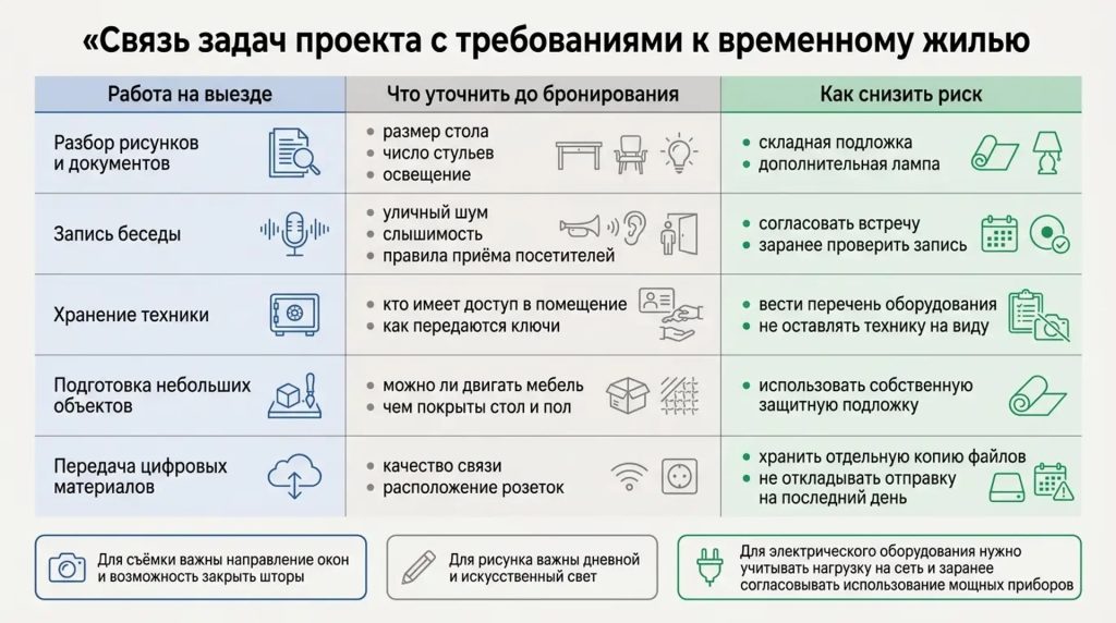 Связь задач проекта с треборваниями ко временному жилью